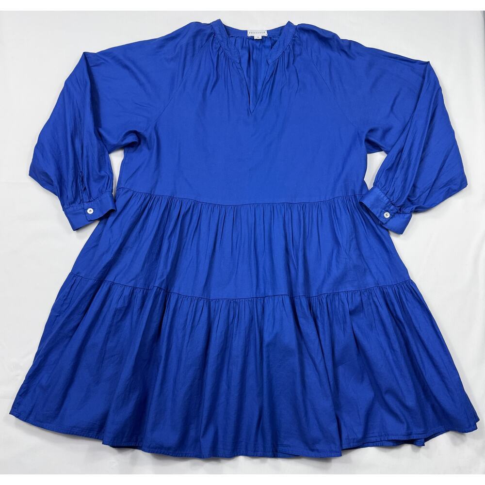 Felicite Puff Sleeve royal blue tiered size 3 Dress - Picture 2 of 10